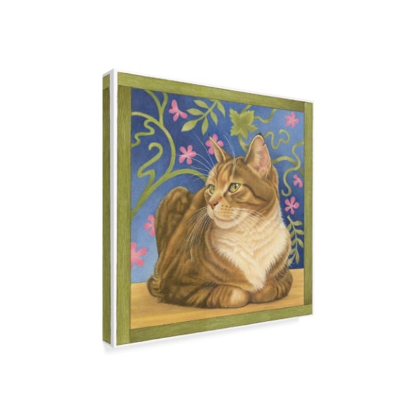 Francien Van Westering 'Cat Over Pink Flowers' Canvas Art,24x24